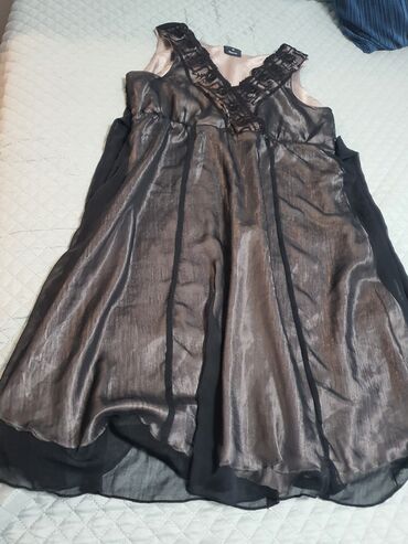Women's Clothing: L (EU 40), color - Black, Evening, Short sleeves