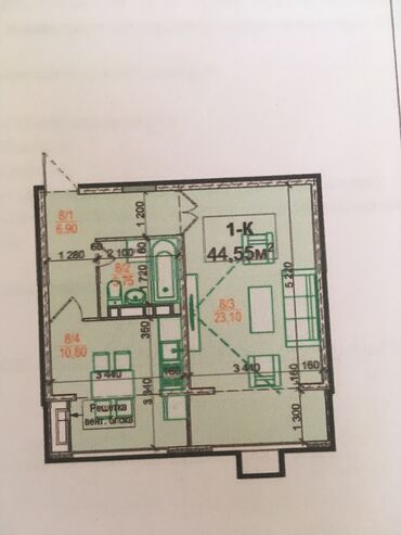 Продажа квартир: 1 комната, 44 м², 106 серия улучшенная, 3 этаж, ПСО (под самоотделку)