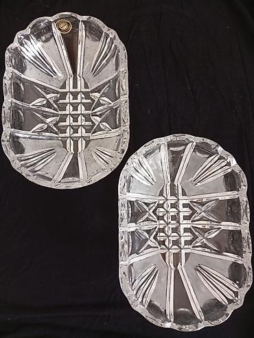 ulduz tavan: Kəsmə naxışlı şüşə qablar – 2 ədəd dəst - Material: qalın, şəffaf — 4