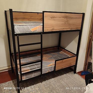 Двухъярусные кровати: Стил Лофт. Мебел на заказ. Двухъярусная кровать. Размер внизу:Ширина — 13