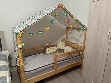 Детские односпальные кровати: В комплекте матрас,подушки,игрушки,гирлянда Детская кровать-домик из at lalafo.kg — 2 Детские односпальные кровати: В комплекте матрас,подушки,игрушки,гирлянда Детская кровать-домик из — 2