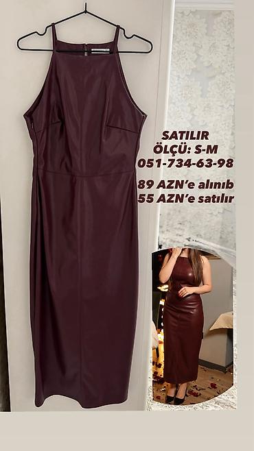 deri kurtqa: Bordo rəngli, midi uzunluqlu, qolsuz, dar kəsimli don. Yüksək halter — 1