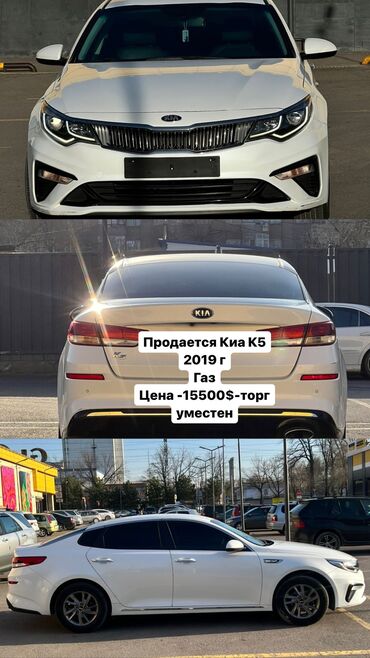 белая kia: Kia K5: 2019 г., 2 л, Автомат, Газ, Седан