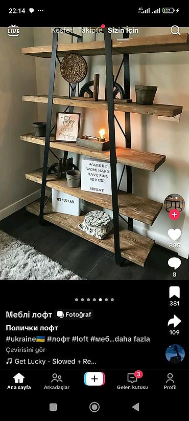 dolab sifarisi: Loft üslubunda metalkarkaslı mebel dəsti - Vizaj masası: Geniş iş — 4