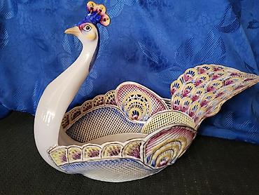 zepter kula: Korpa nova paun za voce rucni rad mrezasti porcelan iz 1999 godine — 9
