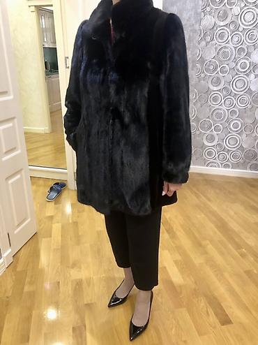brend geyimler: Qadınlar üçün qara mink (xəz) paltosu - Material: təbii mink xəz - — 4