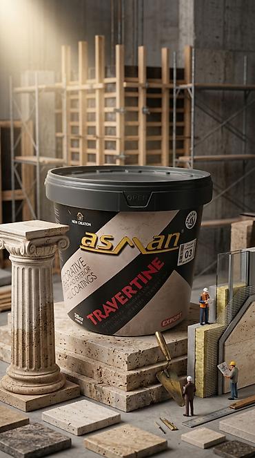 Декоративная штукатурка Asman TRAVERTINE - Фактурная отделочная смесь