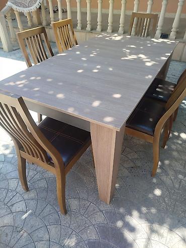 modern stol stul: Qonaq otağı üçün, Yeni, Açılmayan, Dördbucaq masa, 6 stul — 2