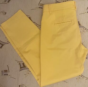 Şalvarlar: Women's Pant Benetton, L (EU 40), rəng - Sarı