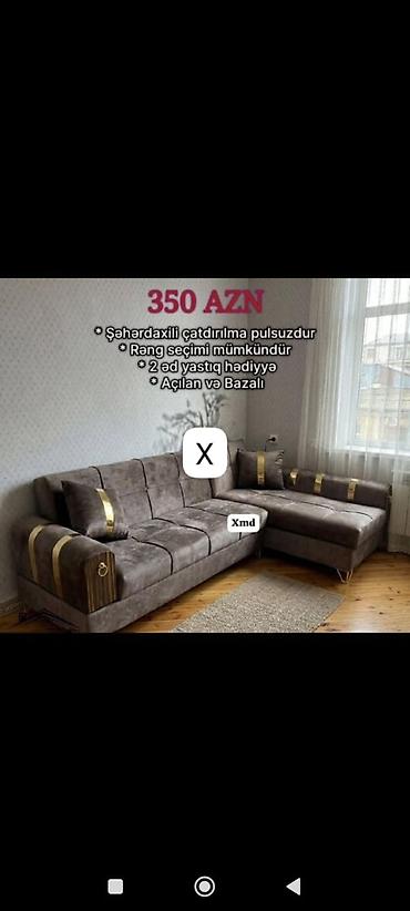 Divanlar: Künc divan – açılan və bazalı model - Şəhər daxili çatdırılma — 1