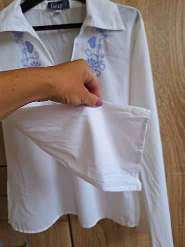 sakoi ženski: Nova bela ženska bluza košulja narodna nošnja S ili 38 Nova bela — 2