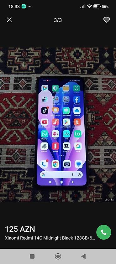 redmi note 12 pro max: Redmi 14C, 128 GB, rəng - Qara, İki sim kartlı — 3