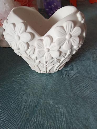 relaks: Dekorativne gipsane figure i saksije – ručni rad - Materijal: beli — 9