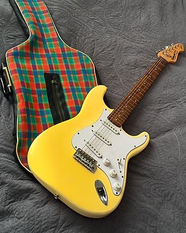 gitara elektro: Rockwood Pro by Hohner elektrik gitara – Strat tipli korpus, krem/sarı — 1