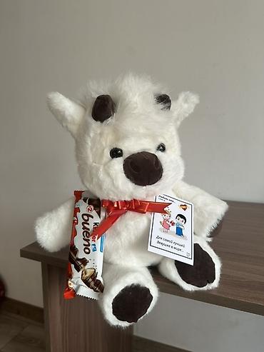 деревянные игрушки оптом от производителя: Плющевый Бегущий телёнок + Шоколад + Открытка Мягкая игрушка с — 4
