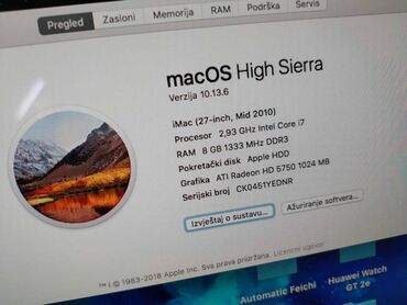 Desktop računari i radne stanice: Apple iMac Polovan, ispravan Apple računar model iMac tačna oznaka — 1