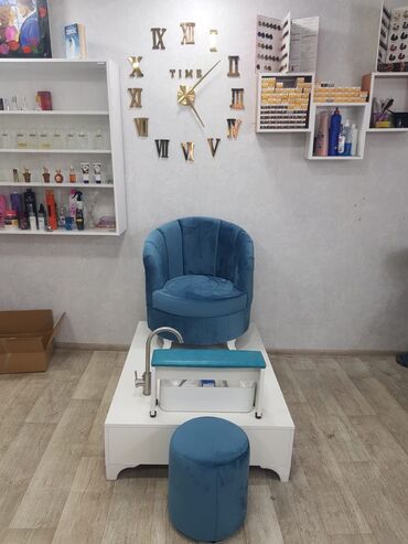 Salon, tibbi mebel dəsti: Pedikür üçün salon dəsti - Komplekt: yumşaq məxmər örtüklü kreslo — 4