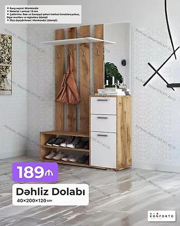 Mebel: Dəhliz dolabı – 40×200×120 sm - Material: 18 mm laminat - Rəng — 1