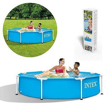 басень: Каркасный бассейн Intex Metal Frame Pool 244 × 51 см - Объем: 1828 л — 3