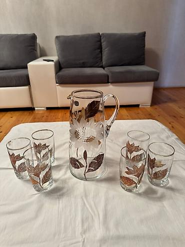 kompot: Bohemia Glass sürahi və stəkan dəsti - Mənşə: Bohemia Glass, Çexiya — 2