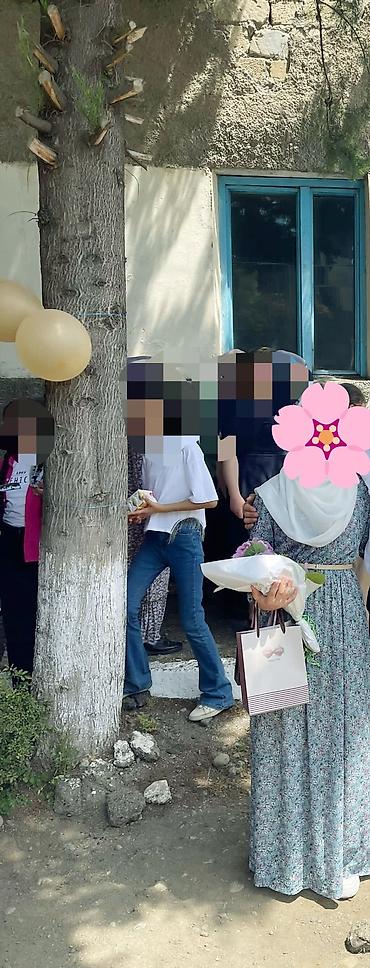 Donlar: Qadınlar üçün çiçək naxışlı maxi don - Rəng: boz-mavi fon üzərində — 2