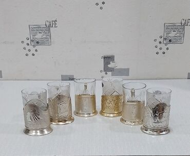 Stəkanlar: Stəkanlar, rəng - Qızılı, 6 ədədli dəst, SSRİ — 5