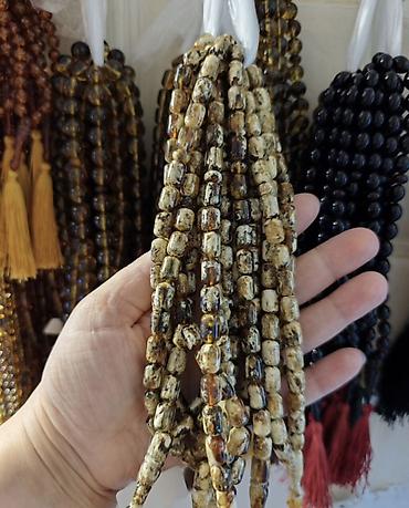 bijuteriya instagram: Təsbeh dəsti – iri ölçülü krem rəngli muncuqlarla - Material: Təbii — 4