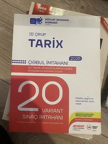 Testlər: İçində yazılar var Məhsul: “III qrup – Tarix, Qəbul İmtahanı 2025” — 1