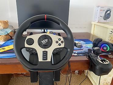 soni ps5: Игровой комплект для автосимов: руль, педальный блок и H‑образная — 1