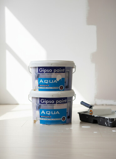 моющий: Акриловая краска Gipso paint Aqua, предназначенная для окрашивания