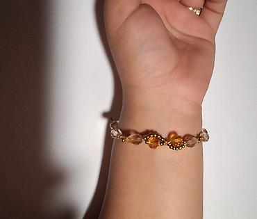 Ručno rađene narukvice od perlica - Model 1: Topaz/ćilibar tonovi