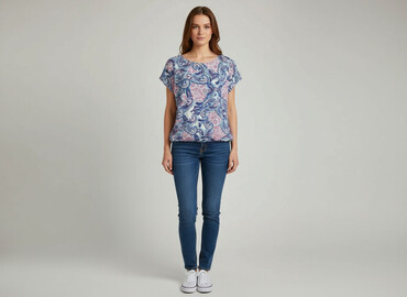 Blouses: Blue, Women's blouse, size M