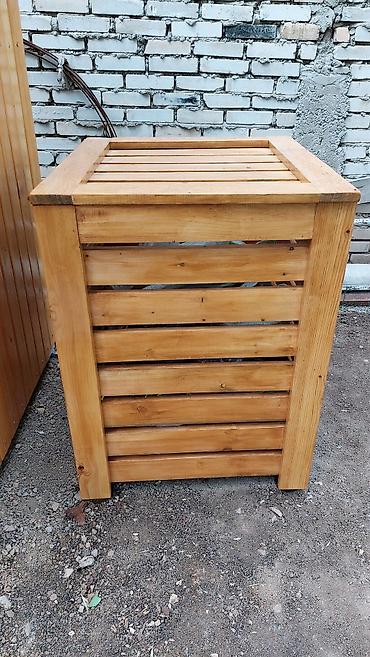 Другие товары для дома: Контейнер деревянный для сбора мусора. Стильный и современный мусорный — 3