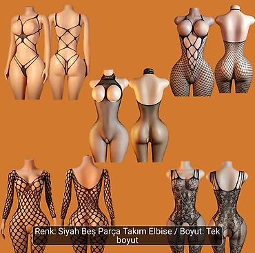 Qara rəngdə 5 parçalı bodystocking seti Ölçü: Tek ölçü (one size) lalafo.az -da Qara rəngdə 5 parçalı bodystocking seti Ölçü: Tek ölçü (one size)