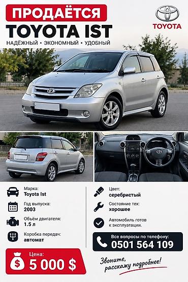 tayota progres: Toyota Ist: 2003 г., 1.5 л, Автомат, Бензин, Хэтчбэк — 1