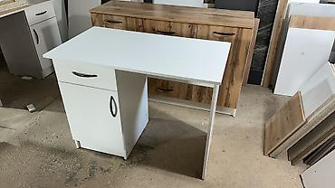 Офисные столы: Офисный стол, Новый, Нерегулируемый, цвет - Белый, ЛДСП, Самовывоз, Платная доставка — 9