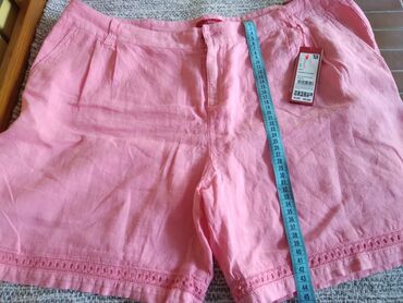 only pantalone: 2XL (EU 44), Flax, color - Pink, Single-colored