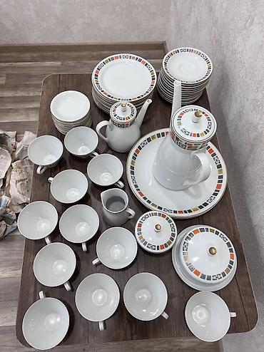 Qab-qacaq və mətbəx ləvazimatları: Çay dəsti, rəng - Ağ, Farfor, 12 nəfərlik, Almaniya — 5