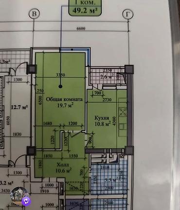 1 комната, 49 м², Технопарк Элитка, 8 этаж, ПСО (под самоотделку)