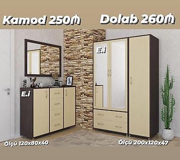 divar yataq: Kamod və Dolab dəsti - Kamod – 250 ₼ - Ölçü: 120×80×40 sm - 1 — 1