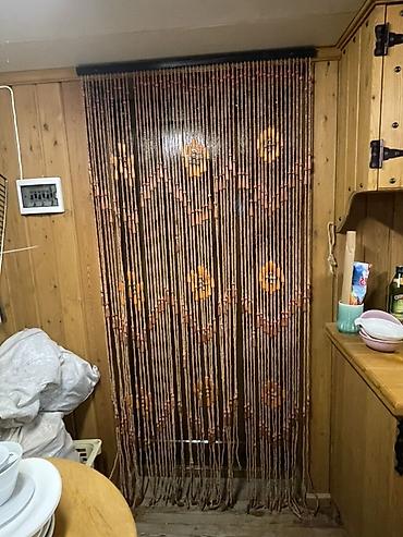 mətbəx pərdəsi: Taxta boncuklardan ibarət dekorativ qapı/perde 100/200 - Material — 1