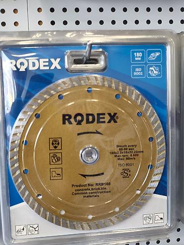 Отрезные диски: RODEX almaz disk – 180 mm Texniki xüsusiyyətlər: - Model: RRB180 - — 1