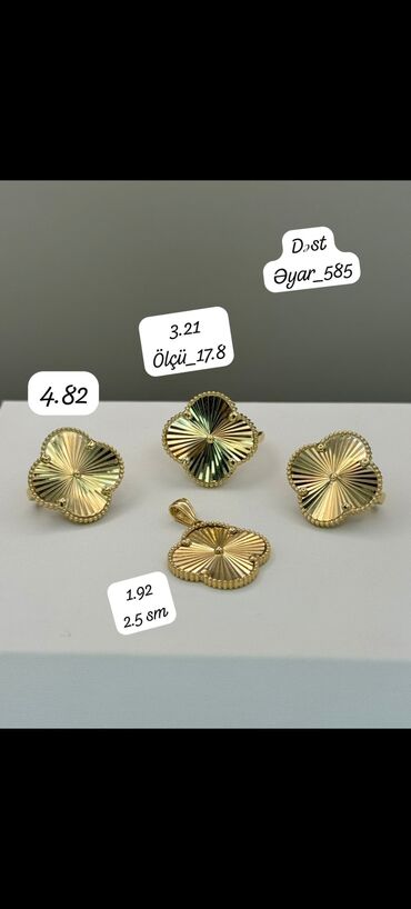 Zərgərlik dəstləri: Dəstə daxildir: Üzük, Sarı qızıl, 585 Əyar — 5