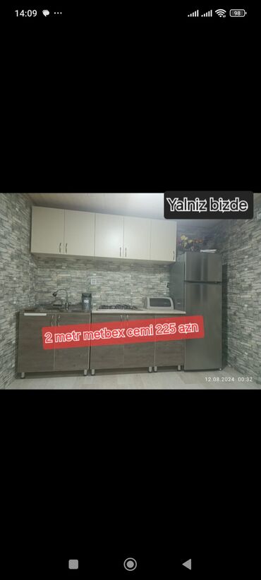 Mətbəx mebeli: Hal hazirda hazir veziyyetde 2 metr bir basa anbardan satis metbex -da lalafo.az — 1 Mətbəx mebeli: Hal hazirda hazir veziyyetde 2 metr bir basa anbardan satis metbex — 1