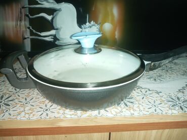 xrustal qab: Tava, rəng - Boz, Keramika, 24 sm