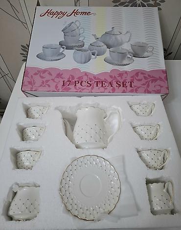 Çay dəsti, rəng - Ağ, Farfor