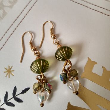 Minđuše: Dva para bilo kojih minđuša Češko staklo, poludragi kamen Potpuno — 4