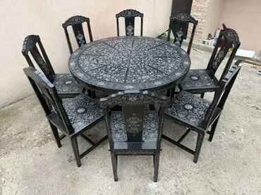 ikea komode sa vratima: Kineski trpezarijski sto i 8 stolica ODLICNO OCUVANO Kineski