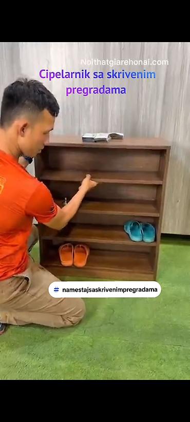 stvari od drveta: -Cipelarnik sa skrivenim pregradama se se moze izraditi od materijala — 8