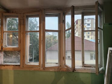 atma taxtalar: Taxta çərçivəli balkon pəncərə sistemi - Material: möhkəm taxta
